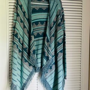 Arizona Jean Company Teal and Gray Patterned Cardigan